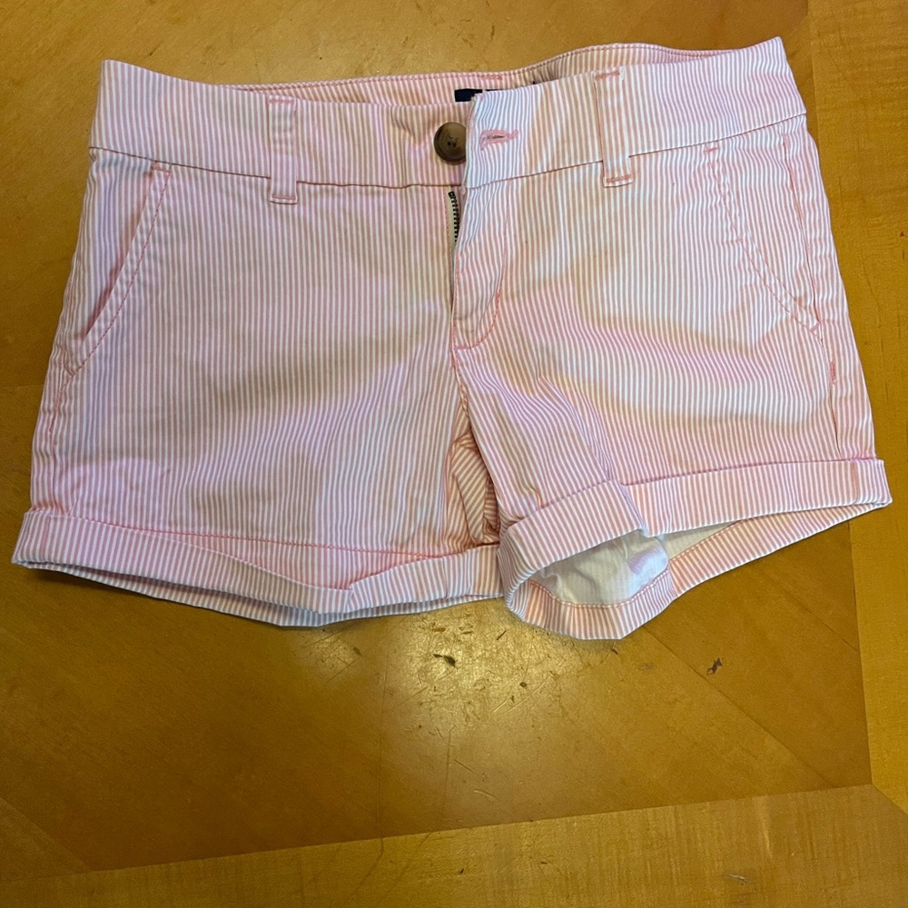 American Eagle pink and white stripe shorts size 4